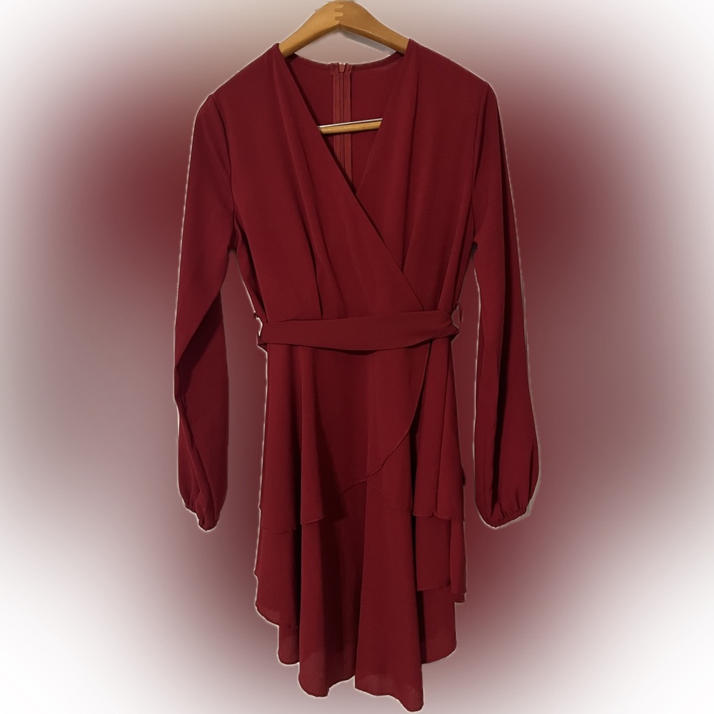Elegant Burgundy Dress